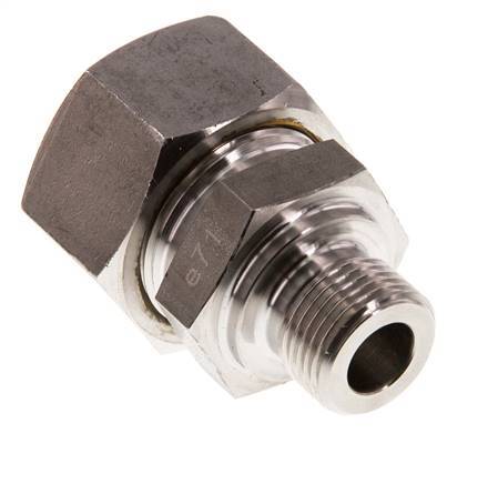 G 3/8'' Macho x 18L Racor de compresión recto de acero inoxidable 315 Bar DIN 2353