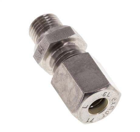 M10x1 Macho x 6L Racor de compresión recto de acero inoxidable 315 Bar DIN 2353