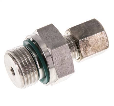 G 1/2'' Macho x 6S Racor de compresión recto de acero inoxidable con junta FKM 630 Bar DIN 2353