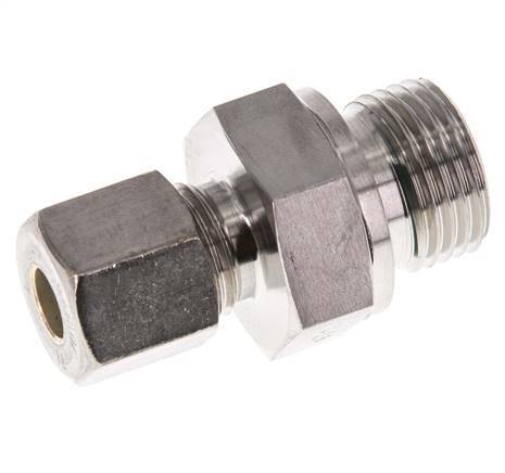 G 1/2'' Macho x 8S Racor de compresión recto de acero inoxidable con junta FKM 630 Bar DIN 2353