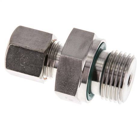 G 1/2'' Macho x 8S Racor de compresión recto de acero inoxidable con junta FKM 630 Bar DIN 2353