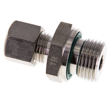 G 1/2'' Macho x 10L Racor de compresión recto de acero inoxidable con junta FKM 315 Bar DIN 2353