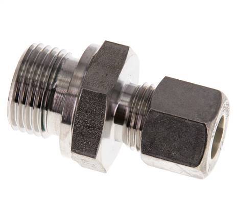 G 1/2'' Macho x 10L Racor de compresión recto de acero inoxidable con junta FKM 315 Bar DIN 2353