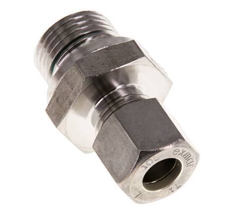 G 1/2'' Macho x 10L Racor de compresión recto de acero inoxidable con junta FKM 315 Bar DIN 2353