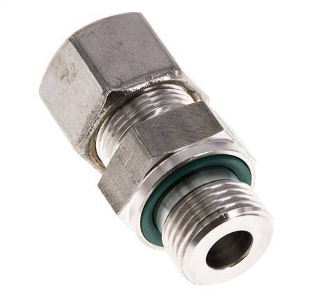 G 1/2'' Macho x 14S Racor de compresión recto de acero inoxidable con junta FKM 630 Bar DIN 2353