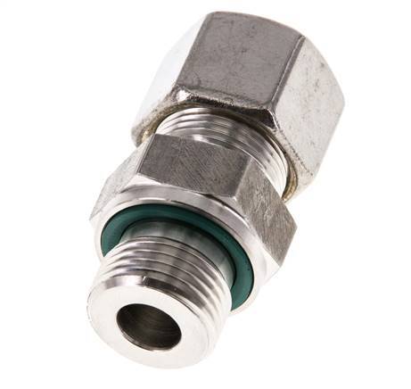 G 1/2'' Macho x 14S Racor de compresión recto de acero inoxidable con junta FKM 630 Bar DIN 2353