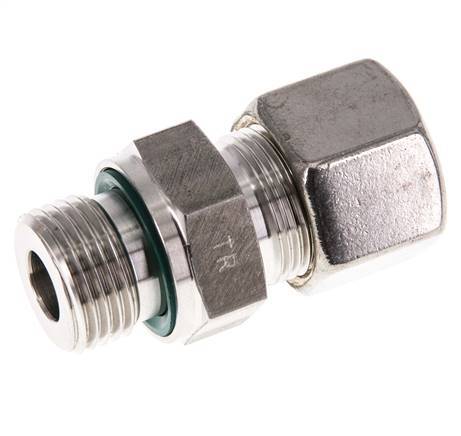 G 1/2'' Macho x 14S Racor de compresión recto de acero inoxidable con junta FKM 630 Bar DIN 2353