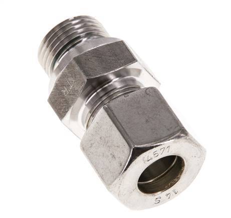 G 1/2'' Macho x 14S Racor de compresión recto de acero inoxidable con junta FKM 630 Bar DIN 2353