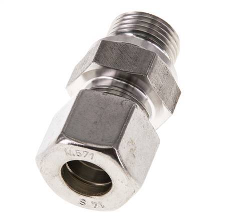 G 1/2'' Macho x 14S Racor de compresión recto de acero inoxidable con junta FKM 630 Bar DIN 2353