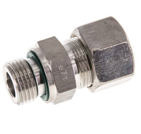 G 1/2'' Macho x 16S Racor de compresión recto de acero inoxidable con junta FKM 400 Bar DIN 2353