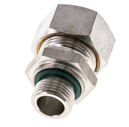 G 1/2'' Macho x 22L Racor de compresión recto de acero inoxidable con junta FKM 160 Bar DIN 2353