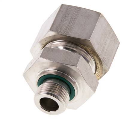 G 1/2'' Macho x 25S Racor de compresión recto de acero inoxidable con junta FKM 400 Bar DIN 2353