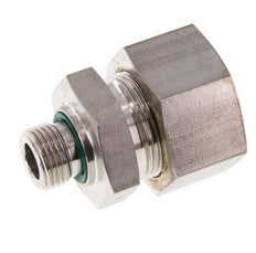 G 1/2'' Macho x 25S Racor de compresión recto de acero inoxidable con junta FKM 400 Bar DIN 2353
