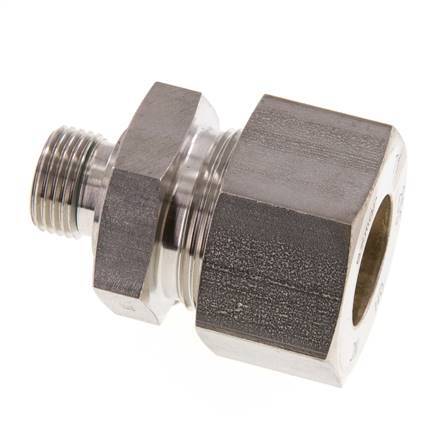 G 1/2'' Macho x 25S Racor de compresión recto de acero inoxidable con junta FKM 400 Bar DIN 2353