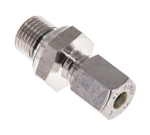 G 1/4'' Macho x 6L Racor de compresión recto de acero inoxidable con junta FKM 315 Bar DIN 2353