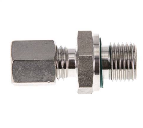 G 1/4'' Macho x 6L Racor de compresión recto de acero inoxidable con junta FKM 315 Bar DIN 2353