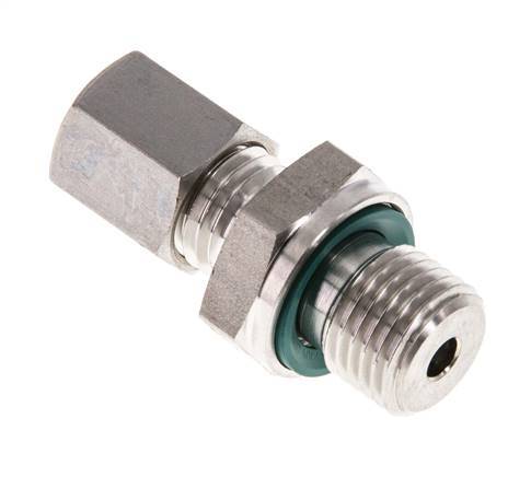 G 1/4'' Macho x 6L Racor de compresión recto de acero inoxidable con junta FKM 315 Bar DIN 2353