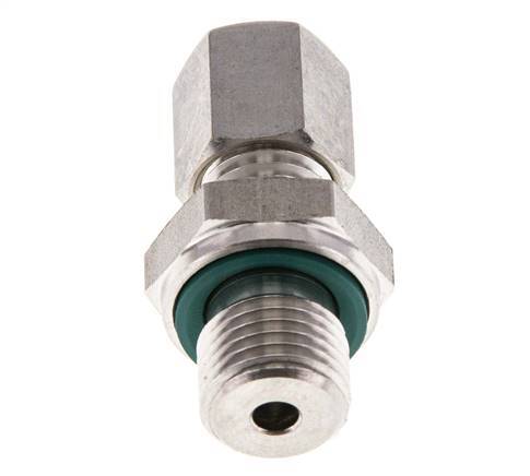 G 1/4'' Macho x 6L Racor de compresión recto de acero inoxidable con junta FKM 315 Bar DIN 2353