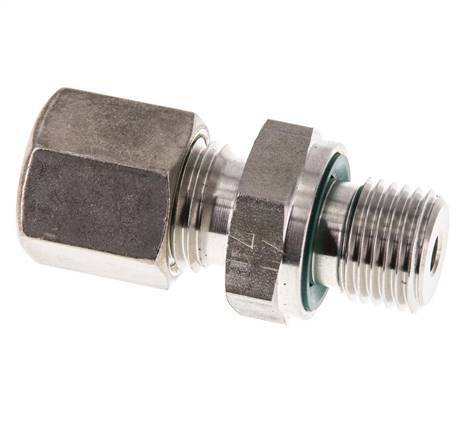 G 1/4'' Macho x 6S Racor de compresión recto de acero inoxidable con junta FKM 630 Bar DIN 2353