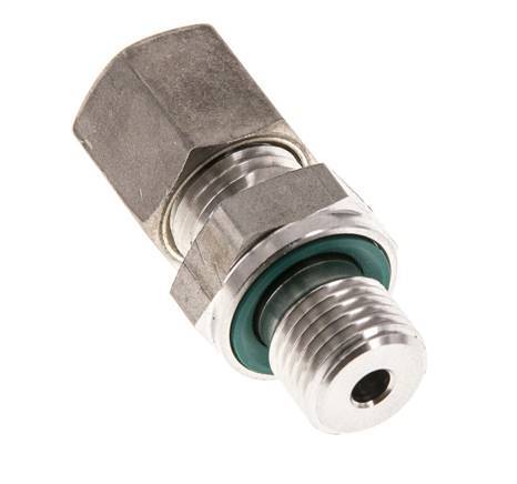 G 1/4'' Macho x 6S Racor de compresión recto de acero inoxidable con junta FKM 630 Bar DIN 2353