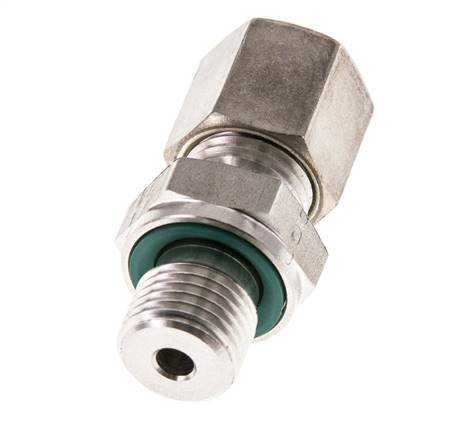 G 1/4'' Macho x 6S Racor de compresión recto de acero inoxidable con junta FKM 630 Bar DIN 2353