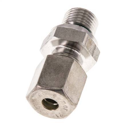 G 1/4'' Macho x 6S Racor de compresión recto de acero inoxidable con junta FKM 630 Bar DIN 2353