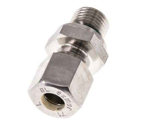 G 1/4'' Macho x 8L Racor de compresión recto de acero inoxidable con junta FKM 315 Bar DIN 2353