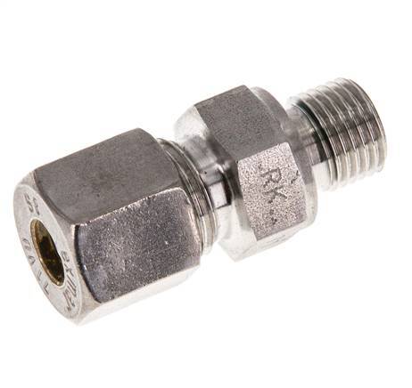 G 1/4'' Macho x 8S Racor de compresión recto de acero inoxidable con junta FKM 630 Bar DIN 2353