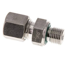 G 1/4'' Macho x 8S Racor de compresión recto de acero inoxidable con junta FKM 630 Bar DIN 2353