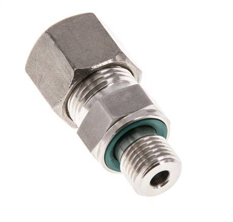 G 1/4'' Macho x 10S Racor de compresión recto de acero inoxidable con junta FKM 630 Bar DIN 2353