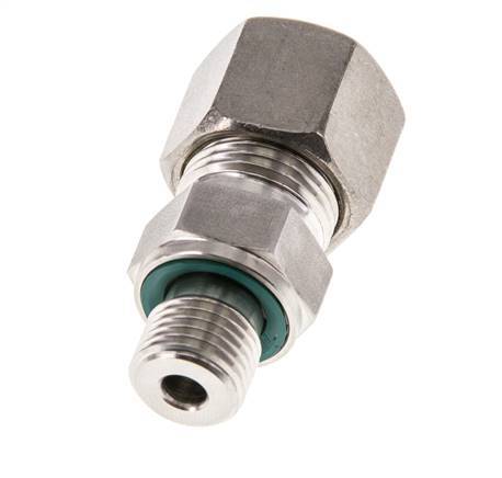 G 1/4'' Macho x 10S Racor de compresión recto de acero inoxidable con junta FKM 630 Bar DIN 2353