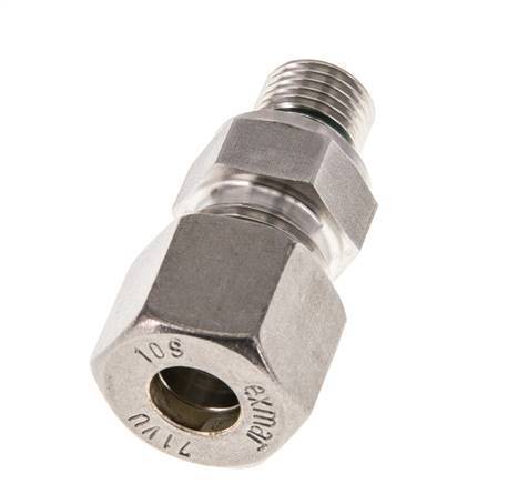 G 1/4'' Macho x 10S Racor de compresión recto de acero inoxidable con junta FKM 630 Bar DIN 2353
