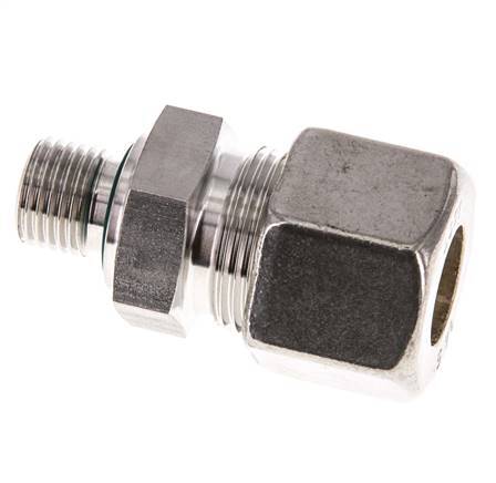 G 1/4'' Macho x 14S Racor de compresión recto de acero inoxidable con junta FKM 630 Bar DIN 2353