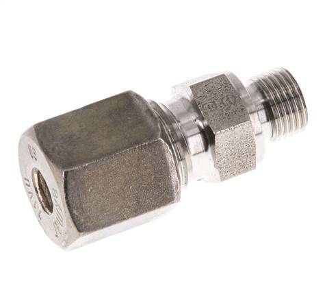 G 1/8'' Macho x 6S Racor recto de acero inoxidable con junta FKM 630 Bar DIN 2353