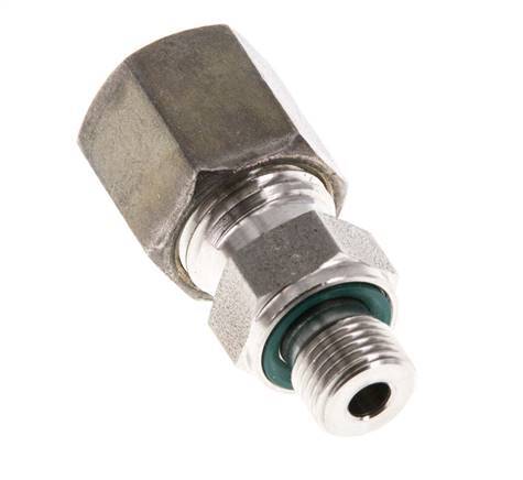 G 1/8'' Macho x 6S Racor recto de acero inoxidable con junta FKM 630 Bar DIN 2353