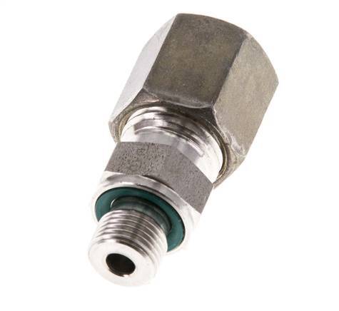 G 1/8'' Macho x 6S Racor recto de acero inoxidable con junta FKM 630 Bar DIN 2353