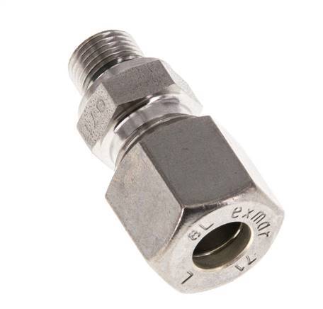 G 1/8'' Macho x 8L Racor de compresión recto de acero inoxidable con junta FKM 315 Bar DIN 2353