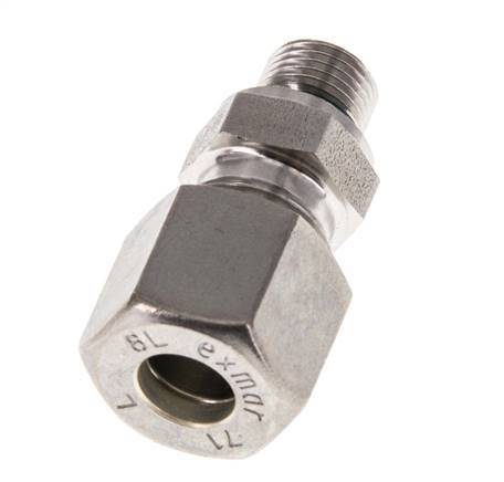 G 1/8'' Macho x 8L Racor de compresión recto de acero inoxidable con junta FKM 315 Bar DIN 2353