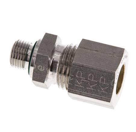 G 1/8'' Macho x 10L Racor de compresión recto de acero inoxidable con junta FKM 315 Bar DIN 2353