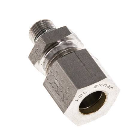 G 1/8'' Macho x 10L Racor de compresión recto de acero inoxidable con junta FKM 315 Bar DIN 2353