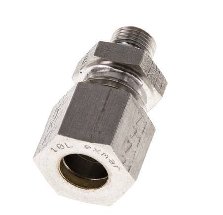 G 1/8'' Macho x 10L Racor de compresión recto de acero inoxidable con junta FKM 315 Bar DIN 2353