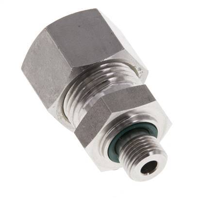 G 1/8'' Macho x 12L Racor de compresión recto de acero inoxidable con junta FKM 315 Bar DIN 2353