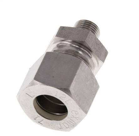 G 1/8'' Macho x 12L Racor de compresión recto de acero inoxidable con junta FKM 315 Bar DIN 2353