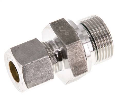 G 3/4'' Macho x 12S Racor de compresión recto de acero inoxidable con junta FKM 630 Bar DIN 2353