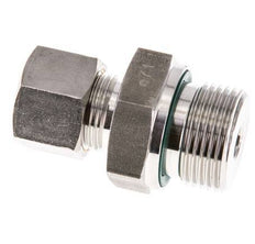 G 3/4'' Macho x 12S Racor de compresión recto de acero inoxidable con junta FKM 630 Bar DIN 2353