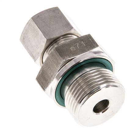 G 3/4'' Macho x 12S Racor de compresión recto de acero inoxidable con junta FKM 630 Bar DIN 2353