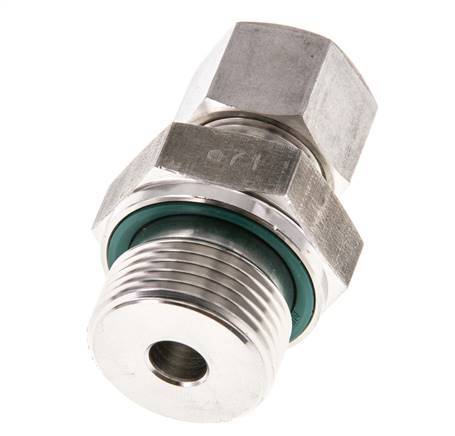 G 3/4'' Macho x 12S Racor de compresión recto de acero inoxidable con junta FKM 630 Bar DIN 2353