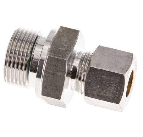 G 3/4'' Macho x 12S Racor de compresión recto de acero inoxidable con junta FKM 630 Bar DIN 2353