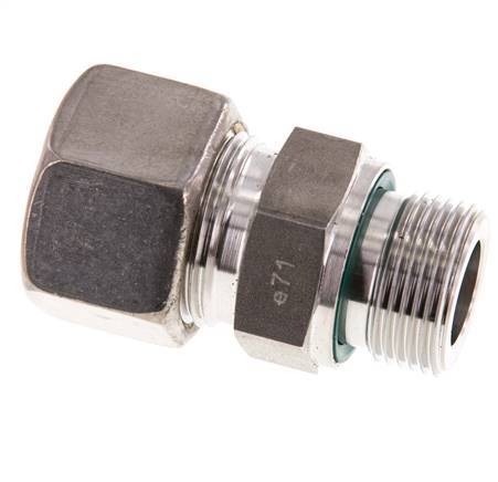 G 3/4'' Macho x 20S Racor de compresión recto de acero inoxidable con junta FKM 400 Bar DIN 2353