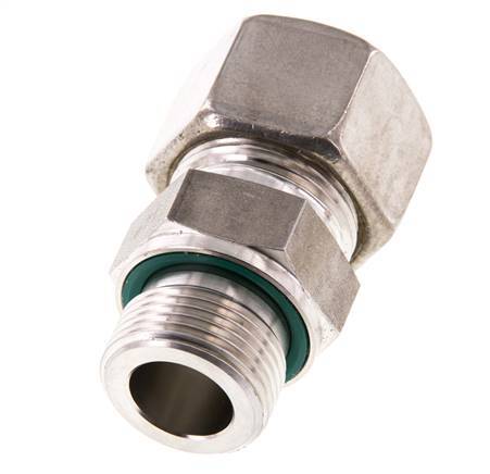 G 3/4'' Macho x 20S Racor de compresión recto de acero inoxidable con junta FKM 400 Bar DIN 2353
